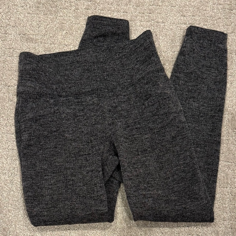 Athleta Gray and Black High-Waist Leggings - S